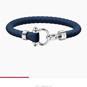 Omega black rubber bracelet with Silver Clasp